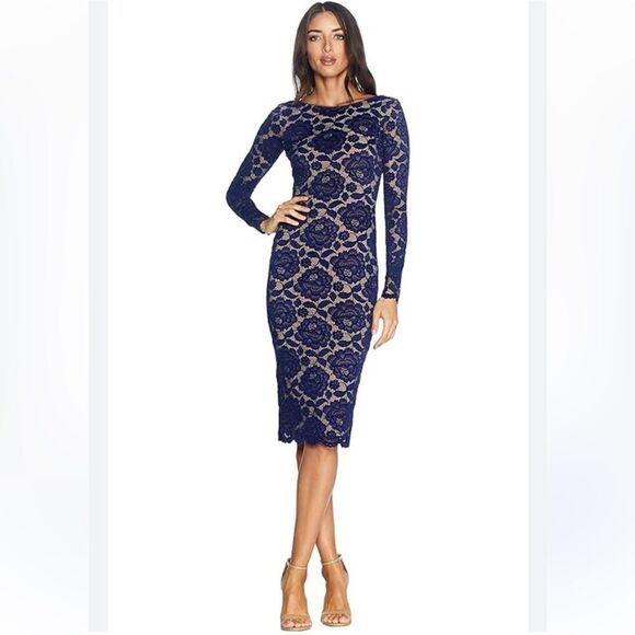 Dress the Population Dresses & Skirts - Dress the Population Emery Floral Lace Dress L